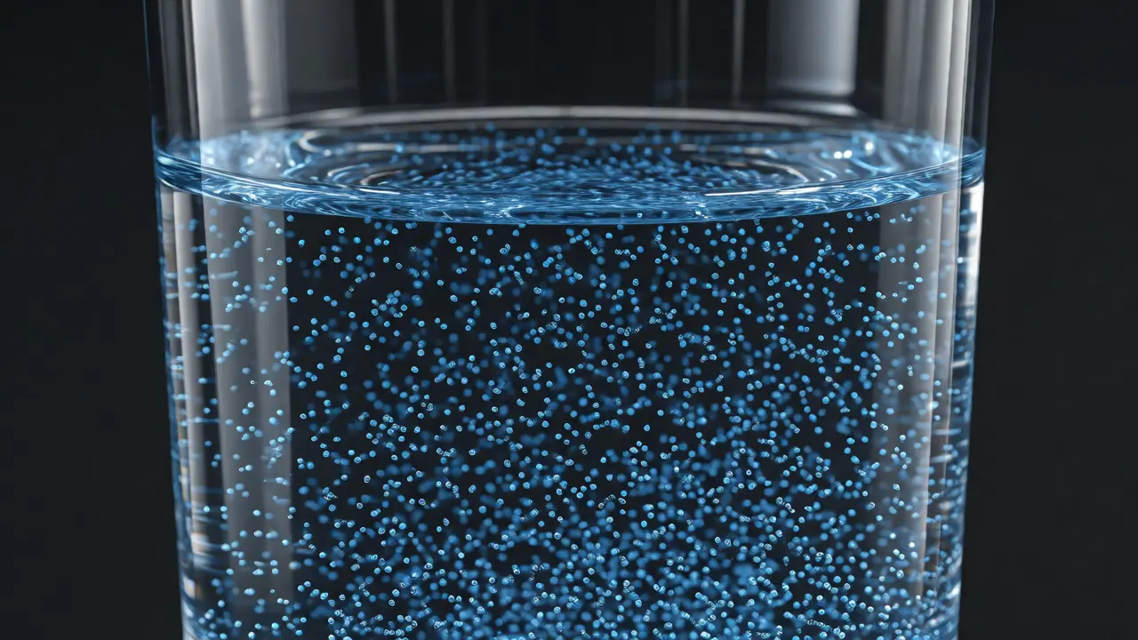 Makro pohled na nanočástice rozptýlené ve vodě